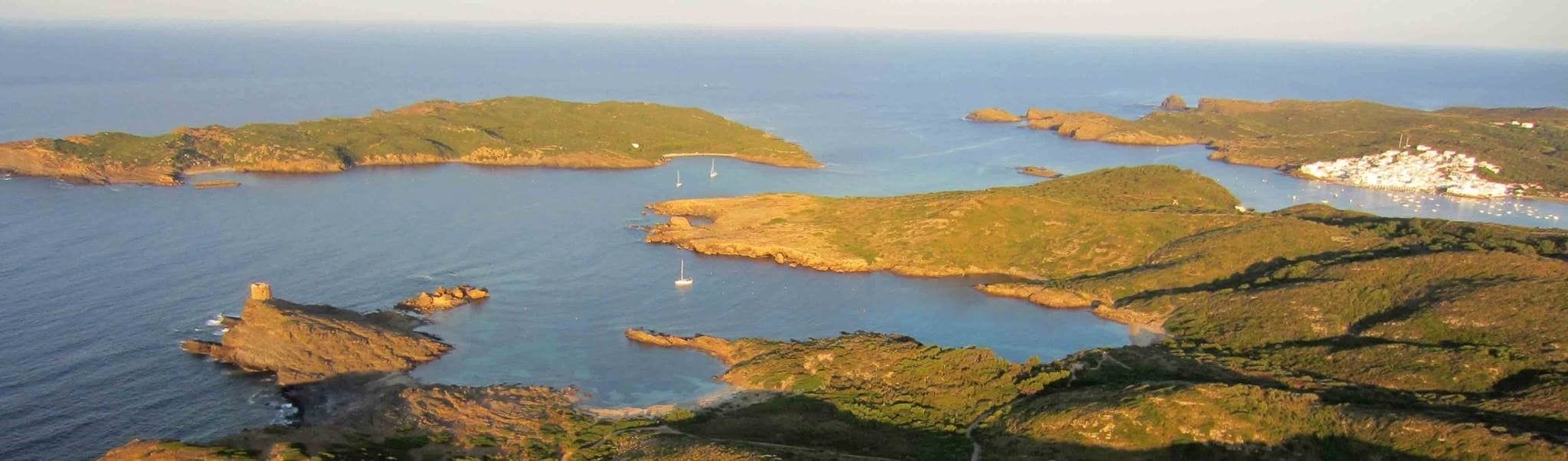 Menorca en kayak area - Panoràmica Es Grau y Illa Colom