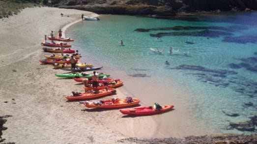Menorca en kayak - playas Isla Colom